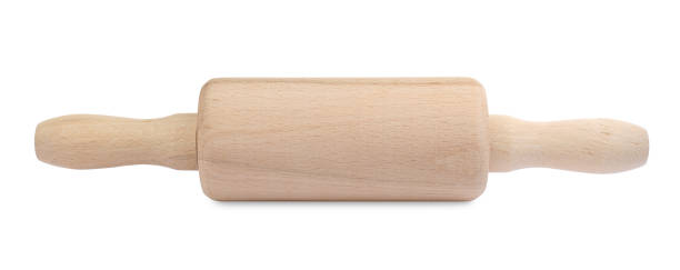istock New wooden rolling pin on white background 1735990033