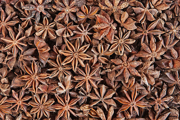 Dried herbs and seasoning Close-up of aniseed star anise stock pictures, royalty-free photos & images