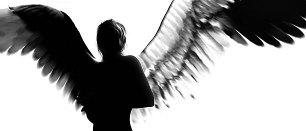 angel silhouette - morbid angel stok fotoğraflar ve resimler