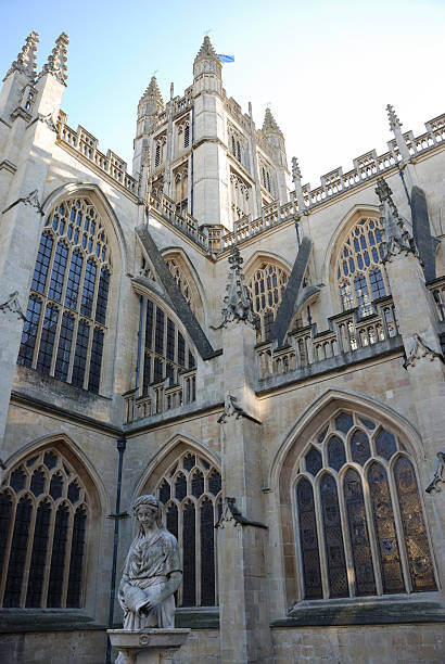Bath Abbey "View of Bath Abbey, Somerset, UK." bath abbey stock pictures, royalty-free photos & images