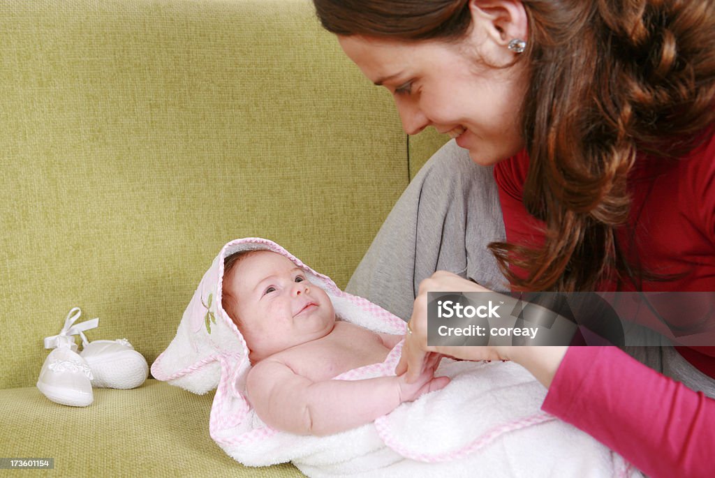 mother and baby series mother and her new born baby.. after bath.. 0-11 Months Stock Photo