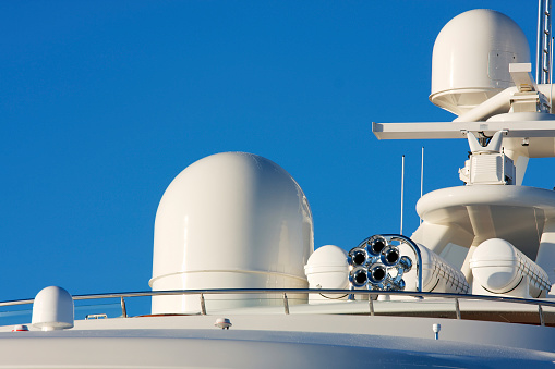 Communication and safety equipment onboard yacht. Inmarsat and GMDSS.