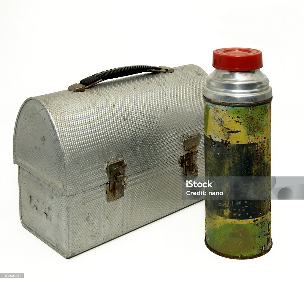 Retro Lunch Pail And Thermos Stock Photo - Download Image Now - Lunch Box,  Old-fashioned, Retro Style - iStock