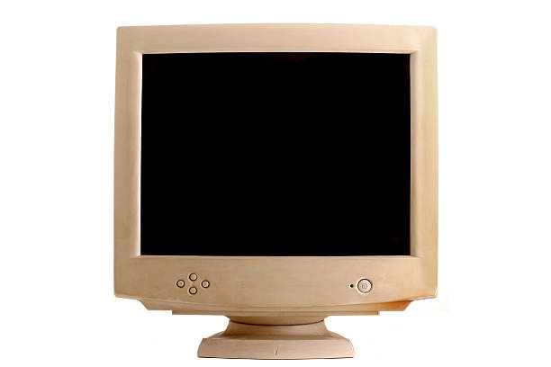Monitor Old Crt monitor isolated over white background crt computer screen stock pictures, royalty-free photos & images