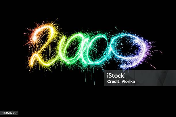 Sparkling Rainbow 2009 Stock Photo - Download Image Now - 2009, Black Background, Black Color