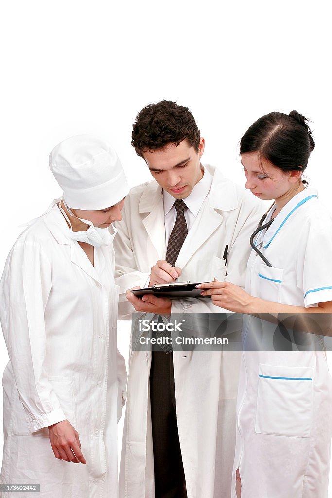 의사 confering - 로열티 프리 간호사 스톡 사진