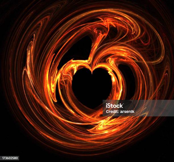 Flaming Corazón Foto de stock y más banco de imágenes de Abstracto - Abstracto, Amarillo - Color, Amor - Sentimiento