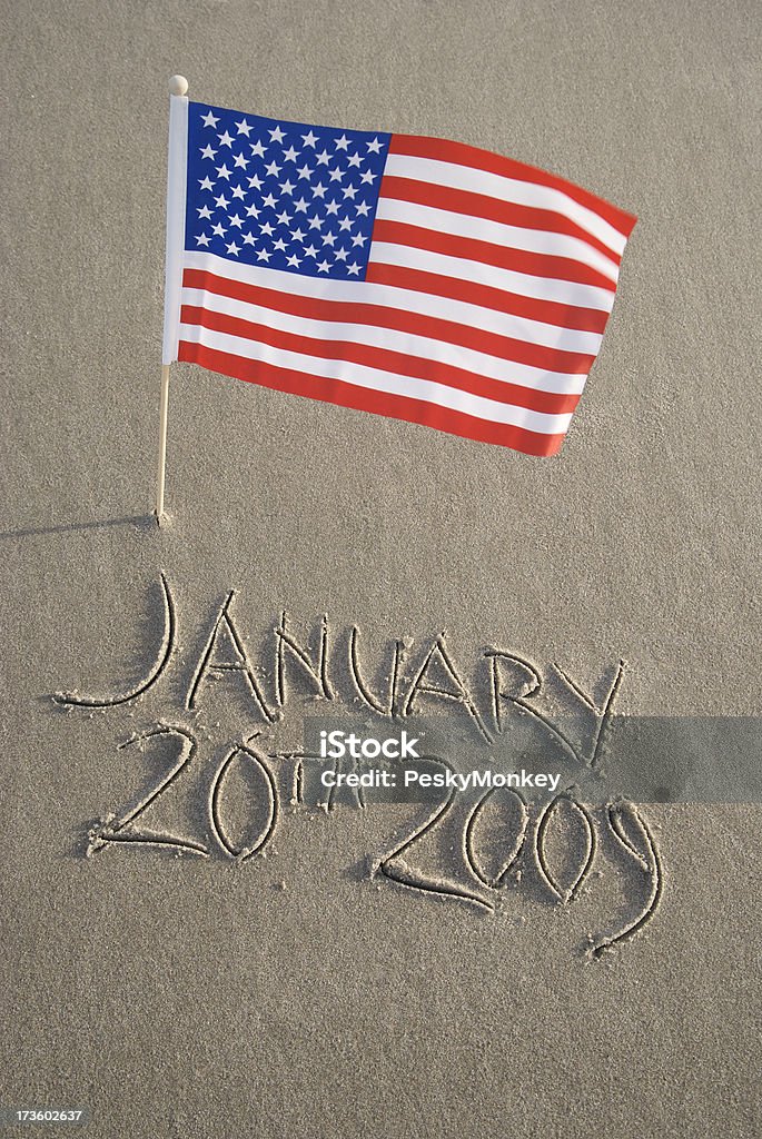 Инаугурация день 20 января 2009 года с американским флагом - Стоковые фото 2009 роялти-фри