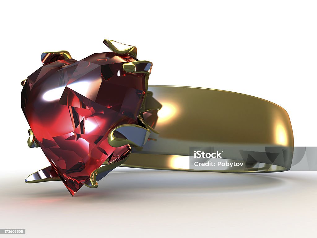 Кольцо с жемчужиной в форме сердца - Стоковые иллюстрации Алмаз роялти-фри