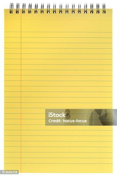 Blank Notebook Stock Photo - Download Image Now - Lined Paper, Yellow, Cut Out