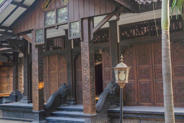 Traditional house of Central Java with nature and blue sky.