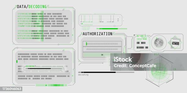 Data Decoding Program Screen With Authorization Window Stock ...