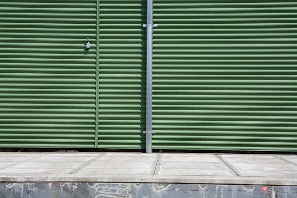istock Industrial warehouse corrugated metal wall backgrounds, textures and patterns 173604646