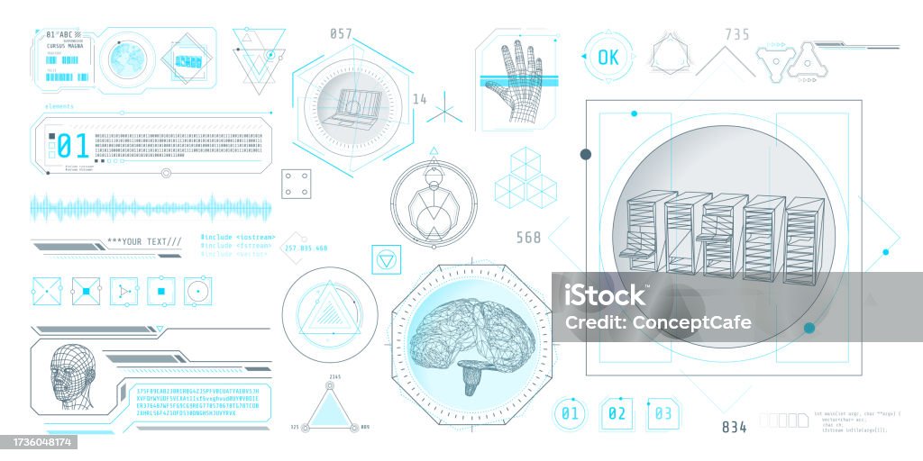 Hud Interface Design For Decoding Big Data Stock Illustration ...