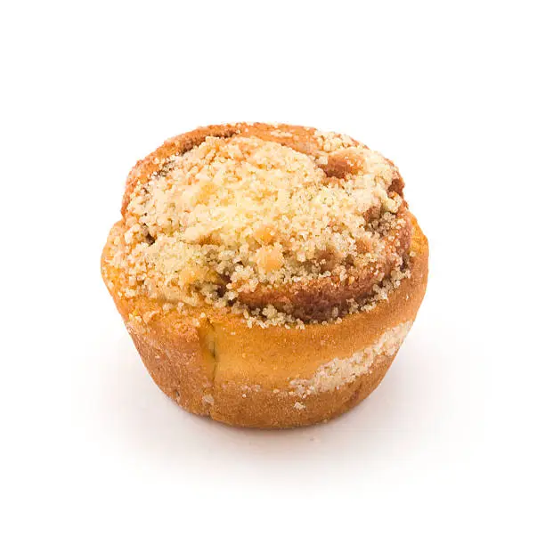 Cinnamon muffin on white background. Shot with a Canon EOS 5D.