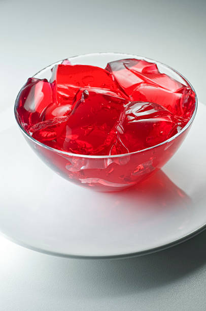 istock Red jelly in a glass bowl 173605021