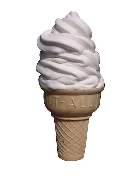 istock Vanilla ice cream on a cone over a white background 173605073