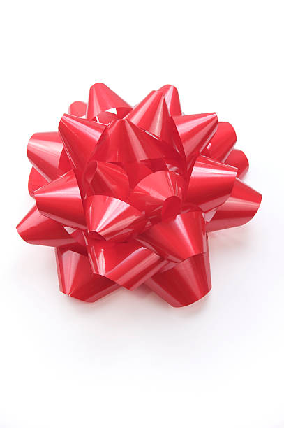 istock Bright Red Holiday Gift Bow on White Background 173605181
