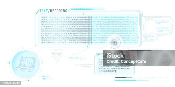 Data Decryption Screen With Text Decoding Window Stock Illustration ...