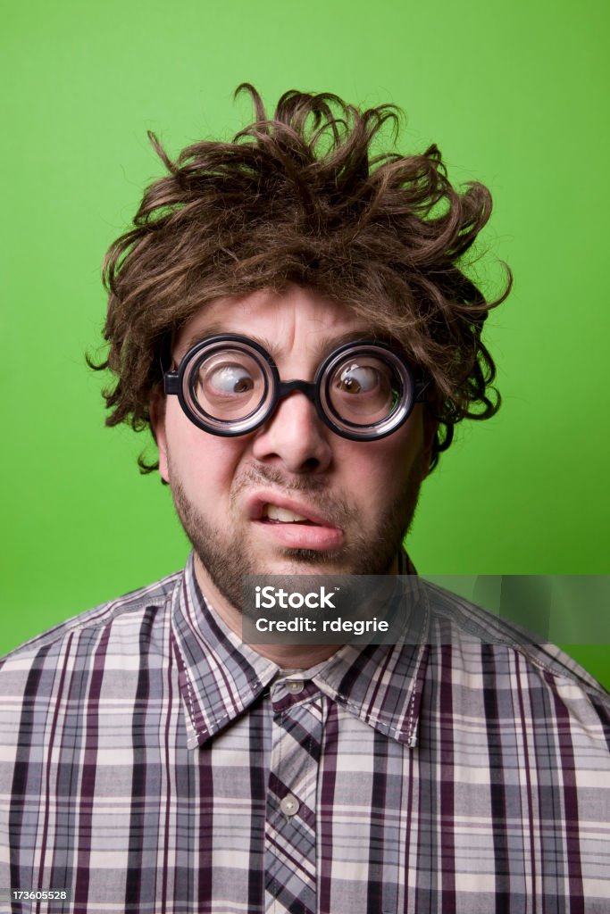 Geek auf Green-Cross-Eyed - Lizenzfrei Bizarr Stock-Foto