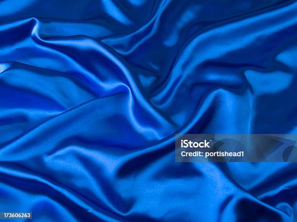 Raso Blu - Fotografie stock e altre immagini di Astratto - Astratto, Biancheria da letto, Blu