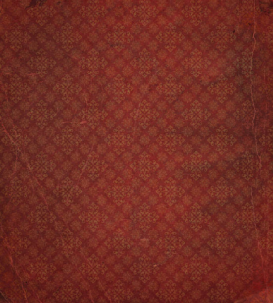 heavily distressed wallpaper pattern stock photo