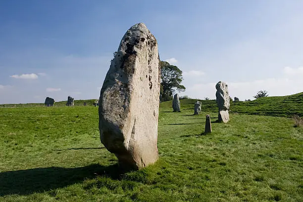 "Inner Circle of standing stones at Avebury, England. Avebury is the largest stone circle of its kind in the world, and is a World Heritage Site."