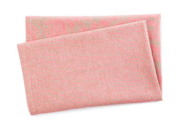 istock Stylish color fabric napkin isolated on white, top view 1736065697
