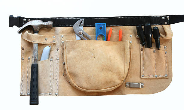 Tool belt with tools stock photo