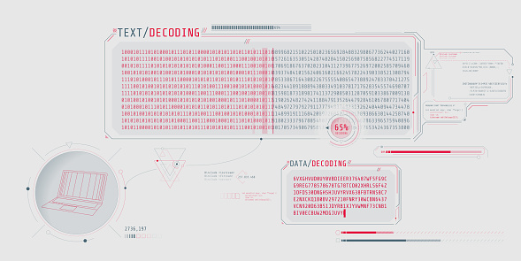 Data Decryption Screen With Text Decoding Window Stock Illustration ...