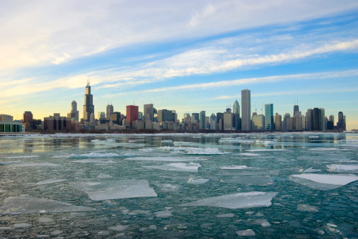 Icy View of the Chicago Skyline