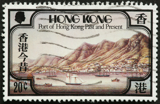 old view of Hong Kong's port.