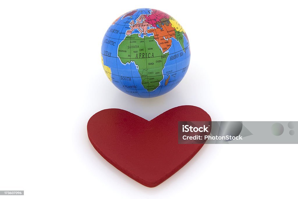 World of Love - Globe and heart The World need love to solve all social problems Africa Stock Photo