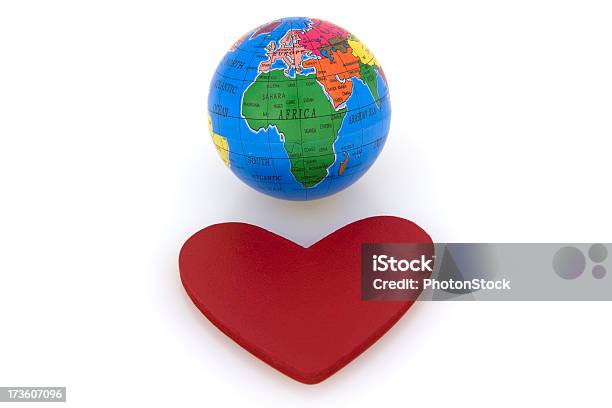 World Of Love Globe And Heart Stock Photo - Download Image Now - Africa, Assistance, Care