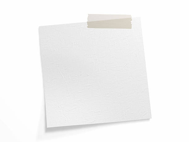 Adhesive band on white note (Clipping Path) stock photo