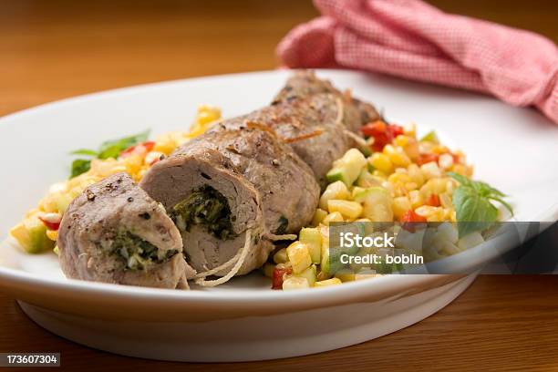 Pork With Sage And Rosemary Stock Photo - Download Image Now - Bell Pepper, Color Image, Corn