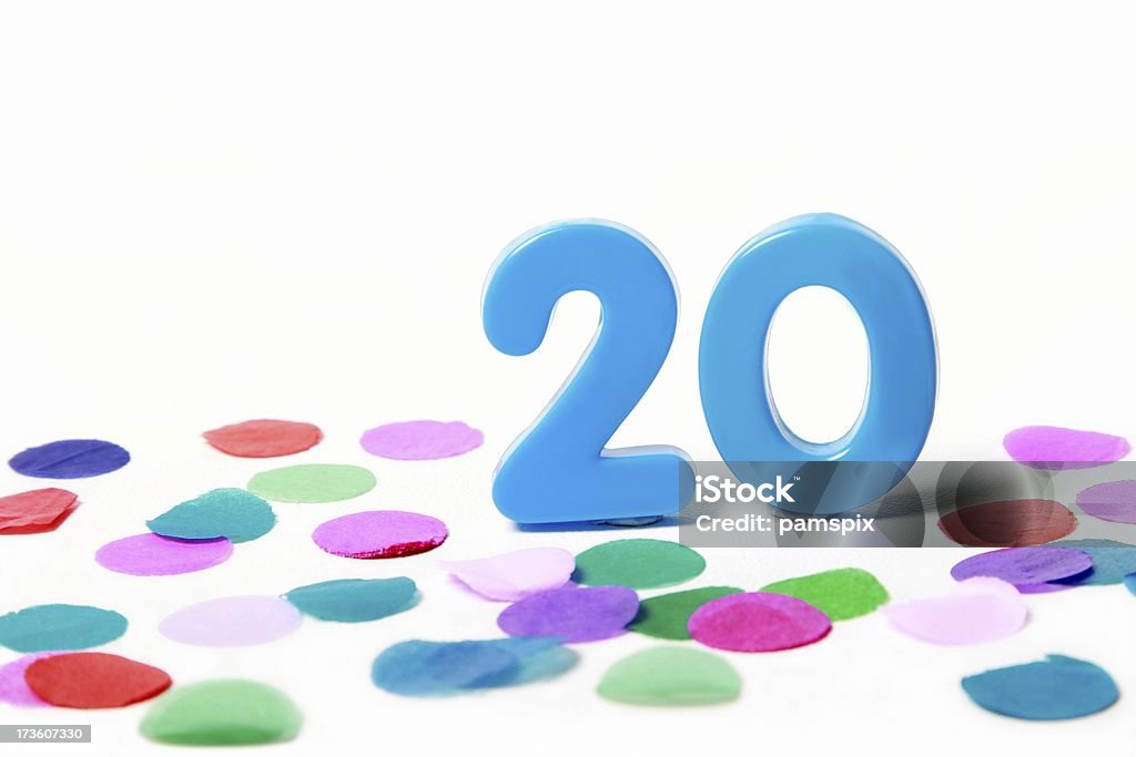 Festive número de vinte 20 com Confete - Royalty-free Aniversário especial Foto de stock