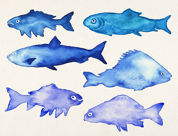 Watercolor fishes
