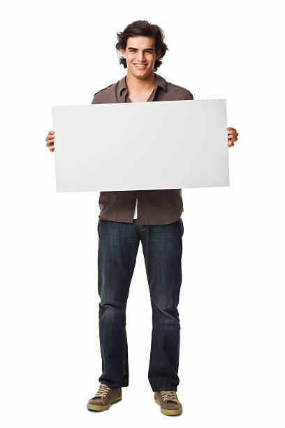 istock Full length of a happy young boy holding blank board 173607552
