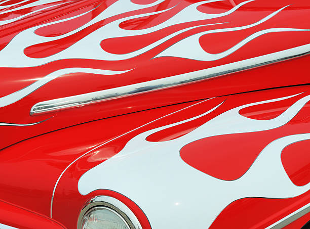 Miami Beach, FL, USA - July 20, 2019: Low rider custom car with paint job