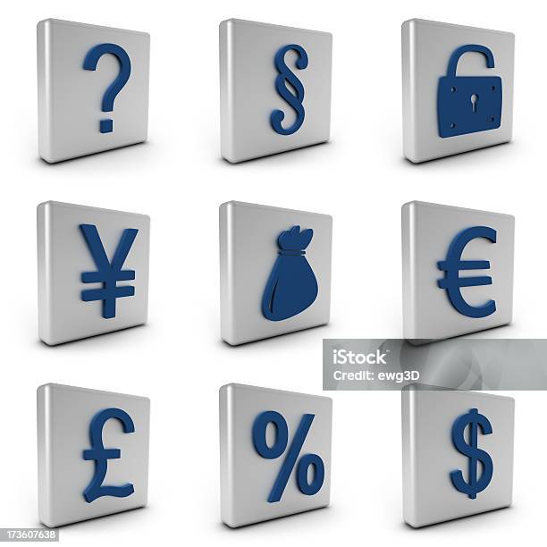 Metall Währung Symbol Stockfoto und mehr Bilder von Bedienungsknopf - Bedienungsknopf, Blau, Britische Währung
