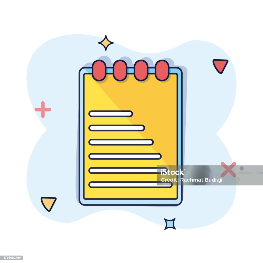 Vector Cartoon Notepad Edit Document Stock Illustration - Download ...