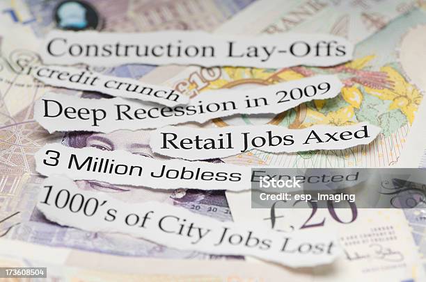 Job Losses Because Of Credit Crunch Stock Photo - Download Image Now - 2009, Adversity, Bad News