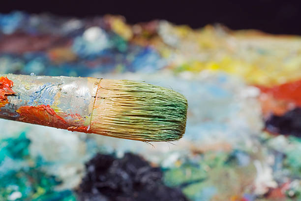 istock Painter's pallet and brush. 173608576