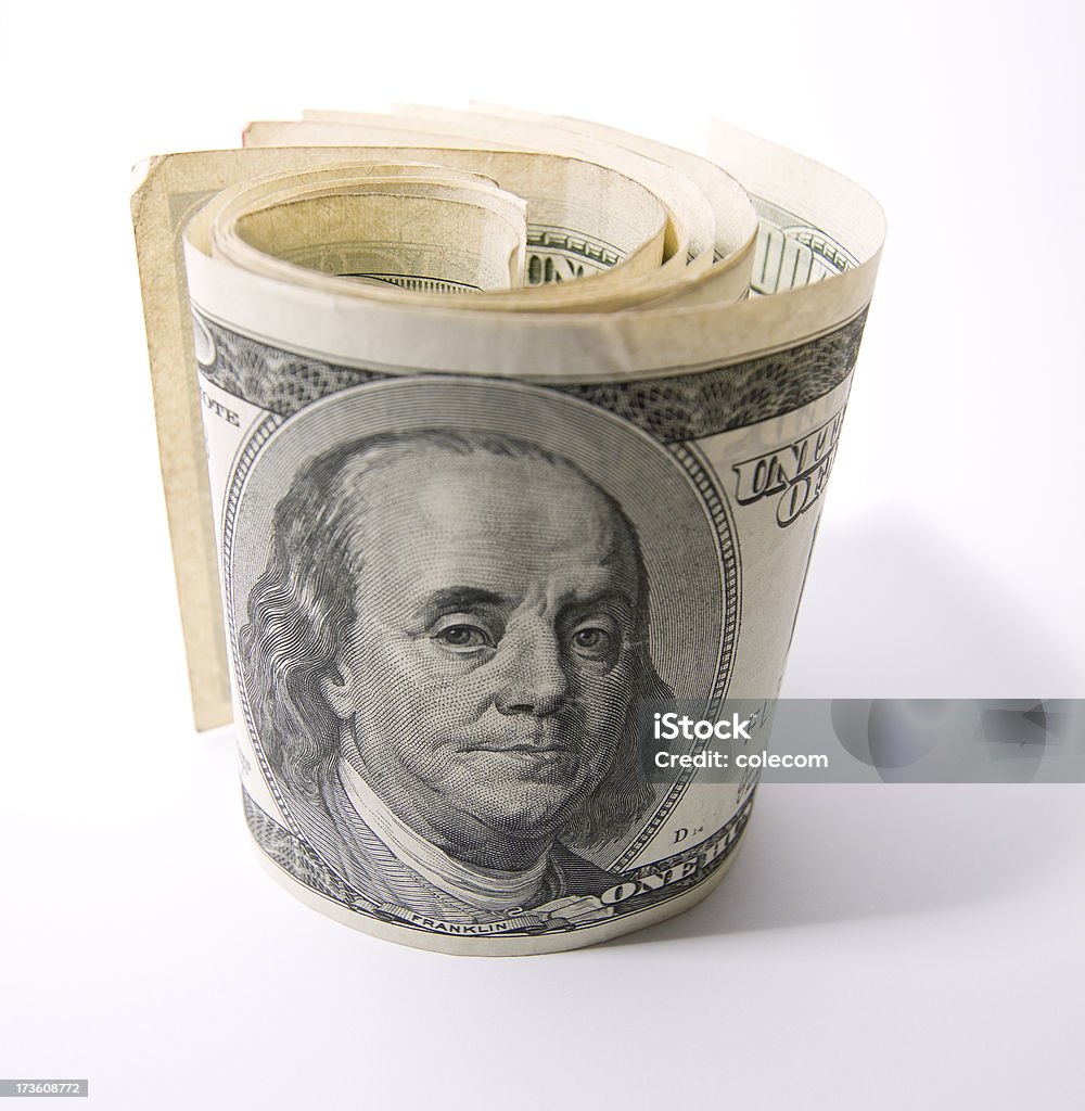 One Hundred Dollar Roll XXL Wide angle photo of a roll of one hundred dollar bills. American One Hundred Dollar Bill Stock Photo