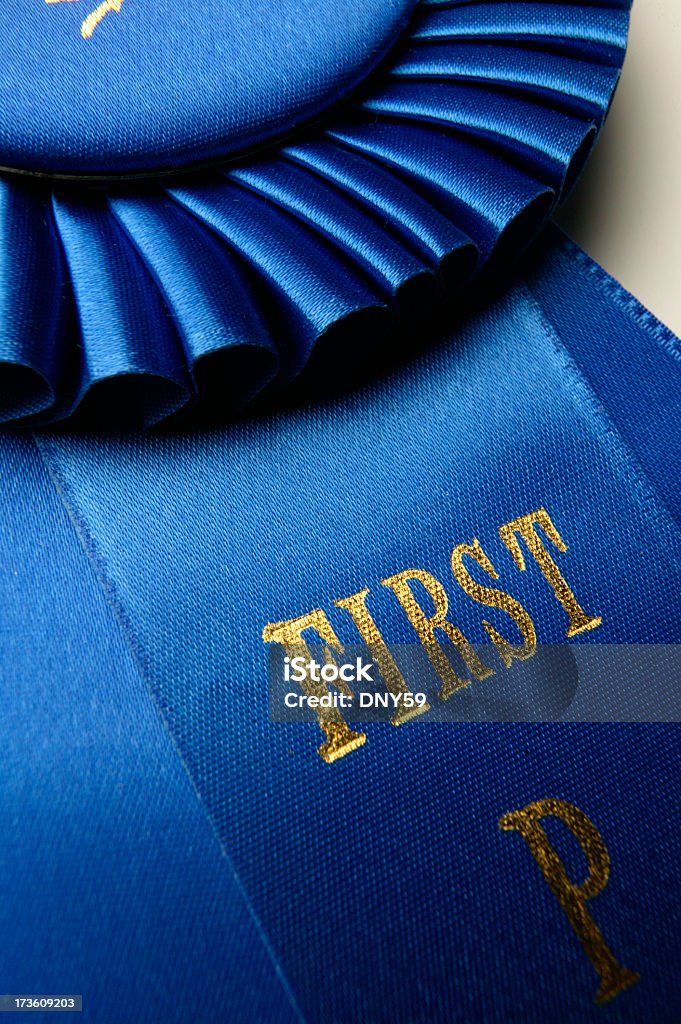 Close-up de blue ribbon - Foto de stock de Azul royalty-free