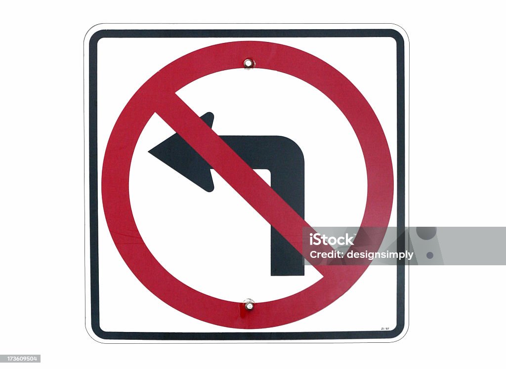 Aucun Panneau Interdiction de tourner à gauche. - Photo de Concepts libre de droits