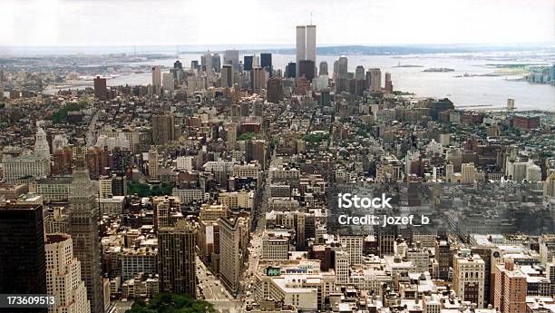 Downtown Manhattan Skyline Stock Photo - Download Image Now - World Trade Center - Manhattan, Aerial View, Antenna - Aerial