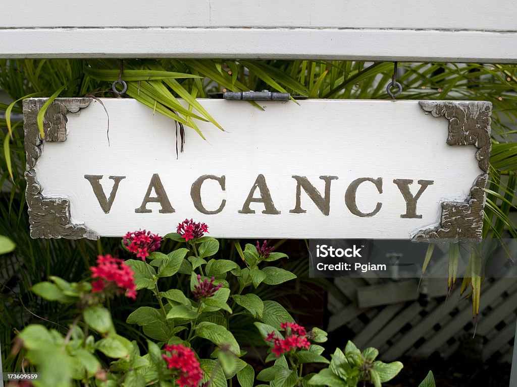 Rooms available Vacancy sign on a hotel Bed and Breakfast Stock Photo