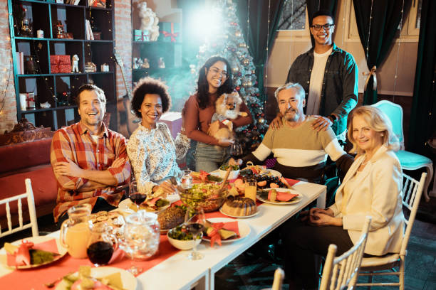 istock Happy family celebrates Christmas 1736101082